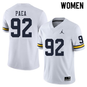#92 Phillip Paea Michigan Jordan Brand Women's College Jersey White