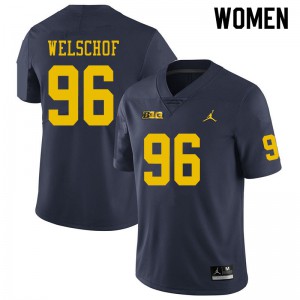 #96 Julius Welschof Michigan Jordan Brand Women's Player Jerseys Navy