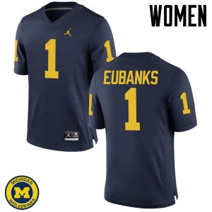 #1 Nick Eubanks University of Michigan Jordan Brand Women's Football Jerseys Navy