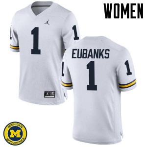 #1 Nick Eubanks University of Michigan Jordan Brand Women's Stitch Jersey White