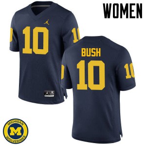 #10 Devin Bush University of Michigan Jordan Brand Women's High School Jerseys Navy