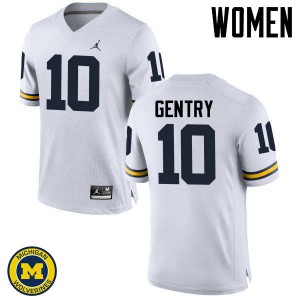 #10 Zach Gentry Wolverines Jordan Brand Women's Football Jersey White