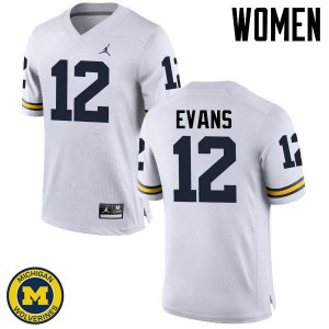 #12 Chris Evans Michigan Wolverines Jordan Brand Women's Alumni Jersey White