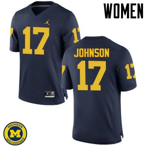 #17 Ron Johnson Michigan Jordan Brand Women's High School Jerseys Navy