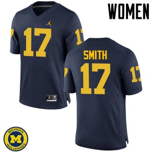 #17 Simeon Smith Michigan Jordan Brand Women's Football Jerseys Navy