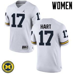 #17 Will Hart University of Michigan Jordan Brand Women's Football Jerseys White