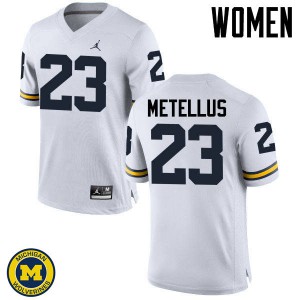 #23 Josh Metellus Wolverines Jordan Brand Women's College Jerseys White