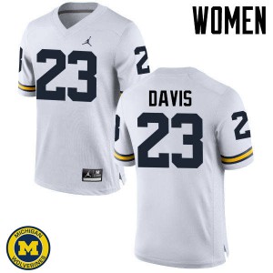 #23 Kingston Davis University of Michigan Jordan Brand Women's Stitched Jerseys White