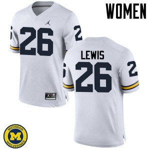 #26 Jourdan Lewis Michigan Jordan Brand Women's Stitch Jerseys White