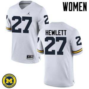 #27 Joe Hewlett University of Michigan Jordan Brand Women's Embroidery Jerseys White