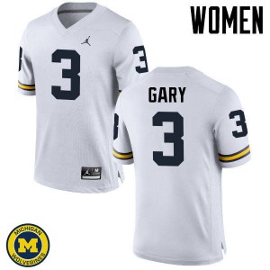 #3 Rashan Gary Michigan Wolverines Jordan Brand Women's Football Jersey White