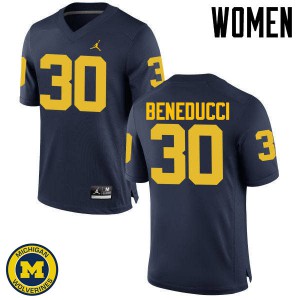 #30 Joe Beneducci Michigan Jordan Brand Women's College Jerseys Navy