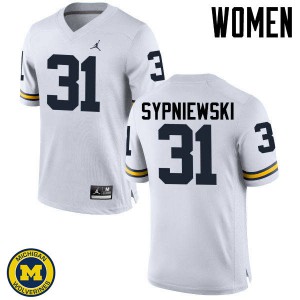 #31 Scott Sypniewski University of Michigan Jordan Brand Women's Stitch Jersey White