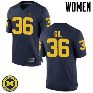 #36 Devin Gil Michigan Wolverines Jordan Brand Women's University Jersey Navy