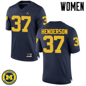 #37 Bobby Henderson Michigan Jordan Brand Women's College Jerseys Navy