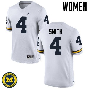 #4 De'Veon Smith Michigan Jordan Brand Women's Player Jersey White