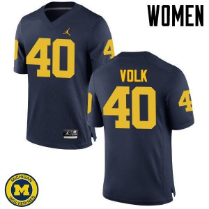 #40 Nick Volk Michigan Wolverines Jordan Brand Women's Football Jersey Navy