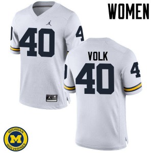 #40 Nick Volk Michigan Jordan Brand Women's Stitched Jersey White