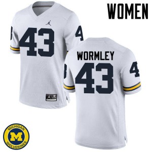 #43 Chris Wormley Michigan Jordan Brand Women's University Jersey White
