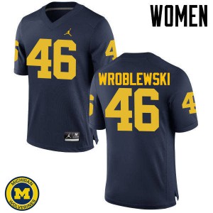 #46 Michael Wroblewski Michigan Jordan Brand Women's Player Jerseys Navy