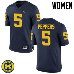 #5 Jabrill Peppers Michigan Wolverines Jordan Brand Women's College Jerseys Navy