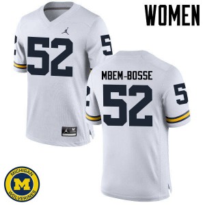 #52 Elysee Mbem-Bosse Michigan Jordan Brand Women's Alumni Jerseys White