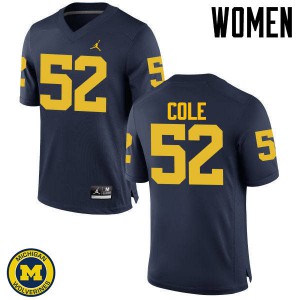 #52 Mason Cole Michigan Wolverines Jordan Brand Women's Stitched Jerseys Navy