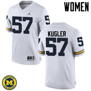 #57 Patrick Kugler Wolverines Jordan Brand Women's NCAA Jerseys White