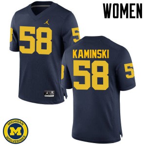 #58 Alex Kaminski Michigan Jordan Brand Women's High School Jerseys Navy