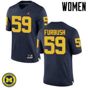#59 Noah Furbush Wolverines Jordan Brand Women's NCAA Jersey Navy