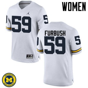 #59 Noah Furbush Wolverines Jordan Brand Women's Official Jersey White