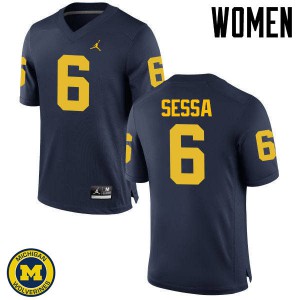 #6 Michael Sessa University of Michigan Jordan Brand Women's Player Jerseys Navy