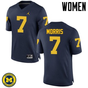 #7 Shane Morris Michigan Jordan Brand Women's Stitch Jerseys Navy