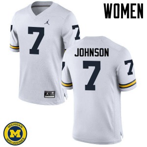 #7 Shelton Johnson Wolverines Jordan Brand Women's NCAA Jersey White