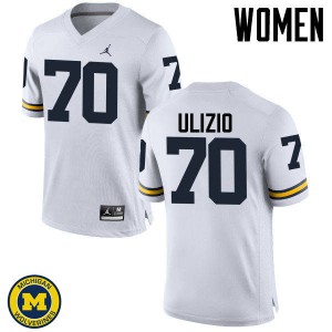 #70 Nolan Ulizio Wolverines Jordan Brand Women's Official Jerseys White
