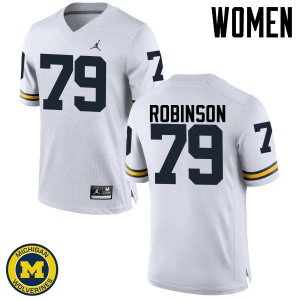 #79 Greg Robinson Michigan Wolverines Jordan Brand Women's High School Jersey White