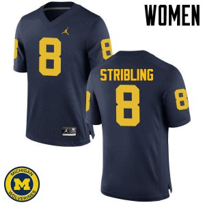 #8 Channing Stribling University of Michigan Jordan Brand Women's Official Jerseys Navy