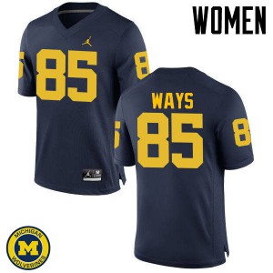#85 Maurice Ways Michigan Wolverines Jordan Brand Women's Football Jersey Navy