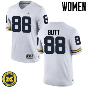 #88 Jake Butt Michigan Jordan Brand Women's Official Jersey White