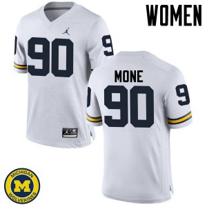 #90 Bryan Mone University of Michigan Jordan Brand Women's Stitch Jerseys White