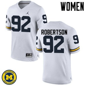 #92 Cheyenn Robertson University of Michigan Jordan Brand Women's College Jersey White