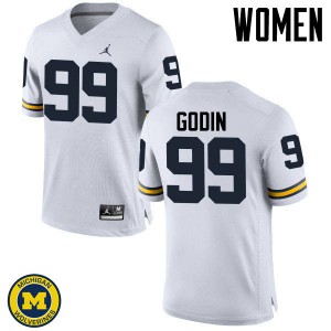 #99 Matthew Godin University of Michigan Jordan Brand Women's University Jerseys White