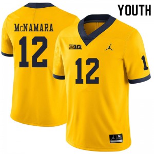 #12 Cade McNamara Michigan Wolverines Jordan Brand Youth NCAA Jerseys Yellow
