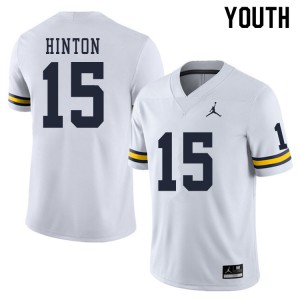 #15 Christopher Hinton Michigan Jordan Brand Youth University Jersey White