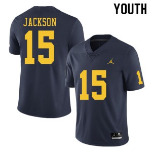 #15 Giles Jackson Michigan Wolverines Jordan Brand Youth College Jerseys Navy