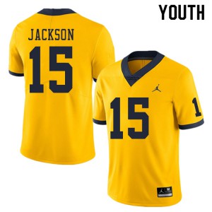 #15 Giles Jackson Michigan Wolverines Jordan Brand Youth NCAA Jersey Yellow