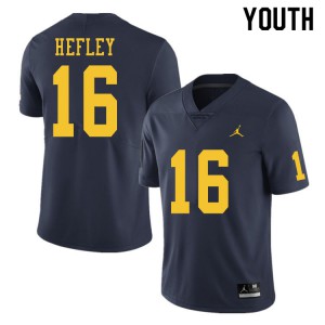 #16 Ren Hefley Wolverines Jordan Brand Youth NCAA Jersey Navy