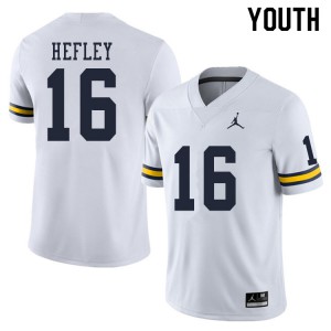 #16 Ren Hefley Michigan Wolverines Jordan Brand Youth Alumni Jerseys White