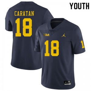 #18 George Caratan University of Michigan Jordan Brand Youth College Jersey Navy