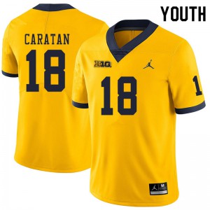 #18 George Caratan Michigan Jordan Brand Youth Football Jerseys Yellow